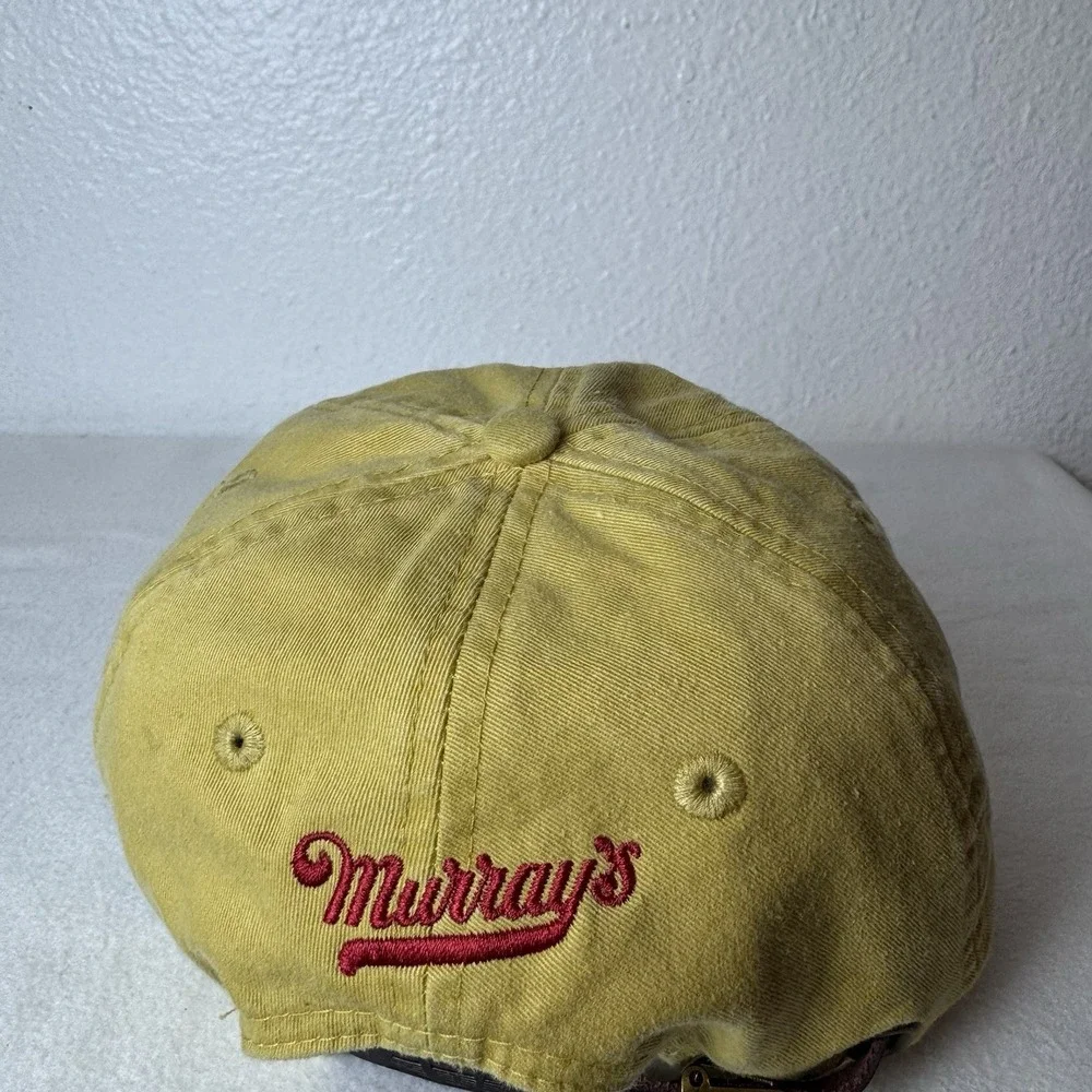 Murrays Big Cheese Hat Yellow Leather Adjustable Strapback Cap Adams Cotton